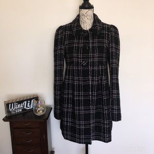 BB Dakota Plaid sparkle Tweed Coat